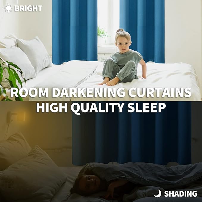 BGment Blackout Curtains - Grommet Thermal Insulated Room Darkening Bedroom and Living Room Curtains, Set of 2 Panels (52 x 63 Inch, Steel Blue)
