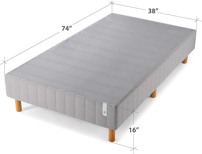 ZINUS GOOD DESIGN Award Winner Justina Metal Mattress Foundation, 16 Inch Platform Bed, No Box Spring Needed, Twin, Grey