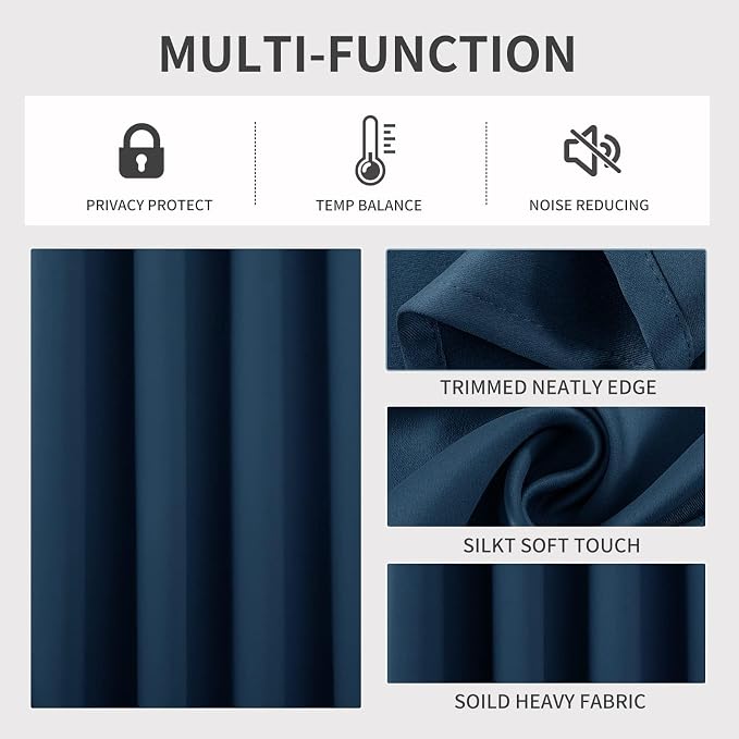 Joydeco Blackout Curtains 108 Inches Long 1 Panel, Thermal Insulated Long - Image 3
