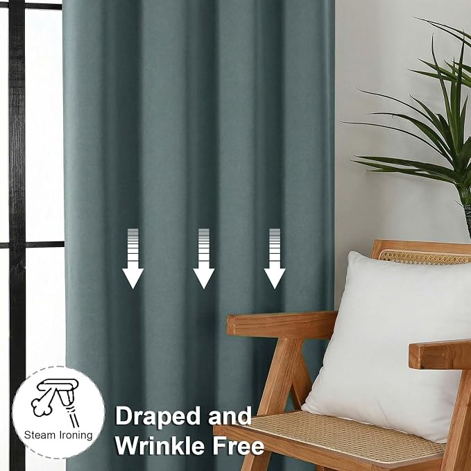 Simplebrand Dark Green Blackout Curtains - Image 7
