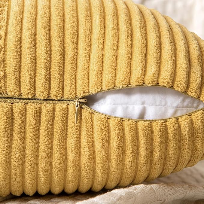 MIULEE Golden Mustard Decorative Throw Pillow Covers - Image 3