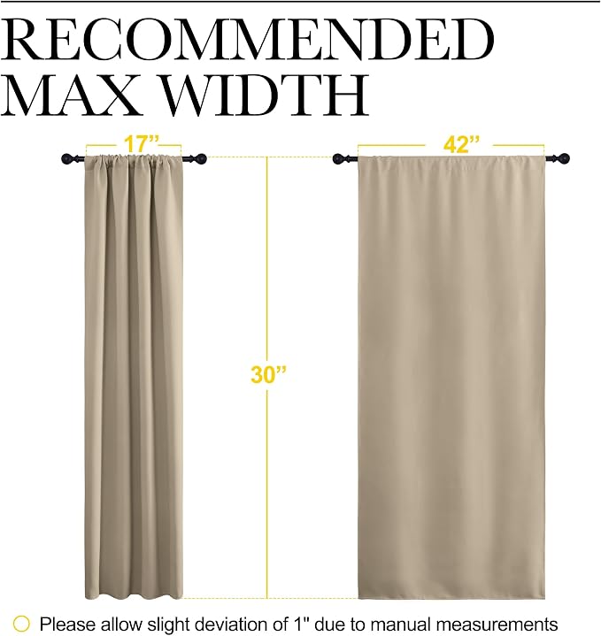 NICETOWN 2 Panels Blackout Curtains, Rod Pocket Thermal Insulated Drapes - Image 3