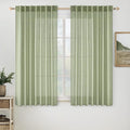 MIULEE Sage Green Linen Curtains 52x54 Inch Length 2 Panels by MIULEE