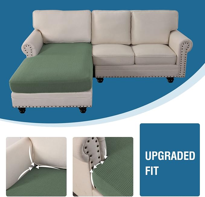 H.VERSAILTEX Sectional Couch Covers 1 Piece Chaise Slipcover L Shape Separate - Image 6