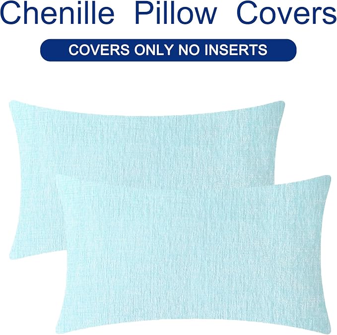 CaliTime Decorative Throw Pillow Covers 26 X 16 Inches Light Blue Grey | Pack - Image 6