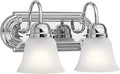 Kichler 12.25" 2-Light Vanity Bath Light in Chrome, Modern Bathroom Light with Clear Satin Etched Glass, (12,25" W x 8" H), 5336CHS