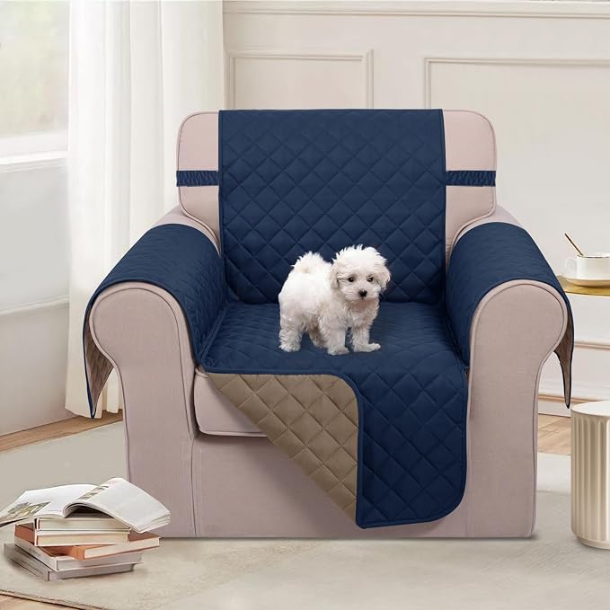 U-NICE HOME Reversible Recliner Chair Covers, Pet Friendly, Elastic Straps - Image 2