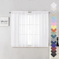White Sheer Curtains 45 Inch Long 2 Panels, Short Voile Drapes by Lecloud