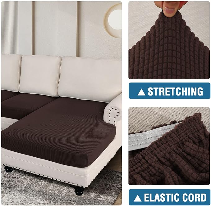 H.VERSAILTEX Sectional Couch Covers 3 Pieces Sofa Seat Cushion Covers L Shape - Image 6