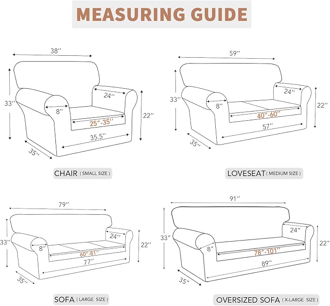 Easy-Going Waterproof Loveseat Couch Cover Stretch Jacquard Sofa Cover | Dual - Image 6