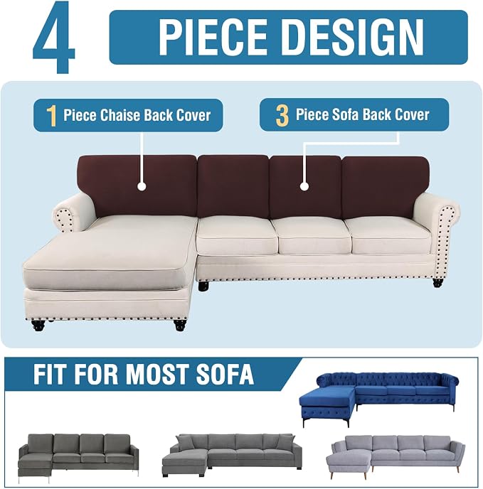 H.VERSAILTEX Backrest Cushion Covers Sectional Couch Back Cushion Covers - Image 8