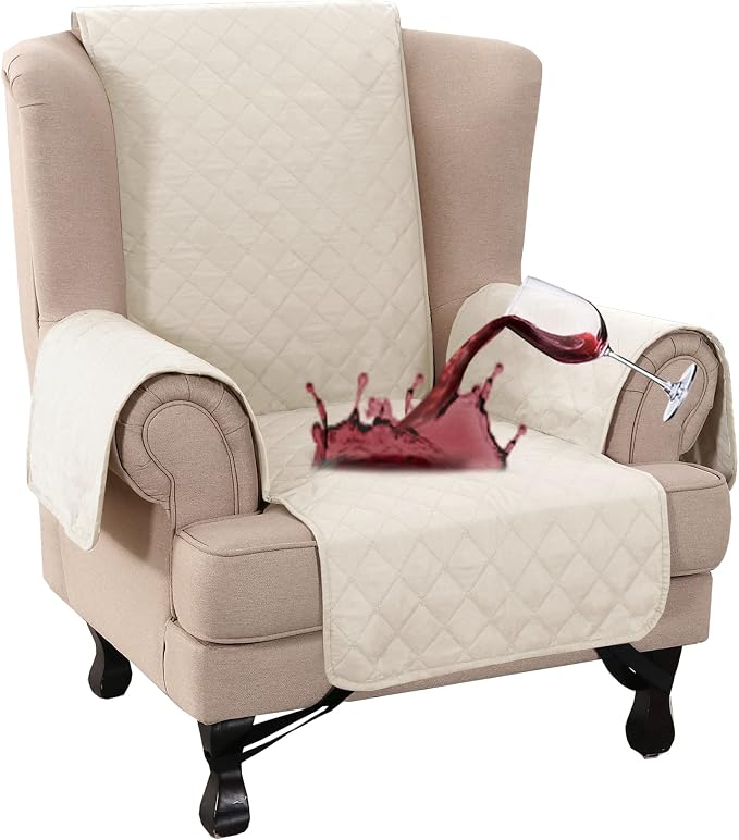 Turquoize 100% Waterproof Wing Chair Cover Wing Armchair Slipcovers Chair Couch by Turquoize