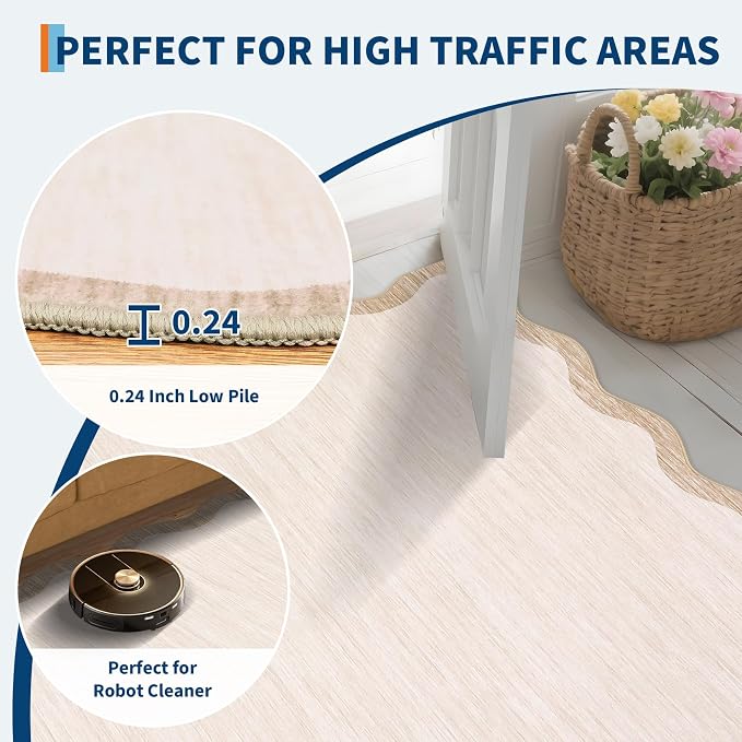 GarveeHome Scalloped Washable Runner Rug 2x6 Non Slip Kitchen Rugs - Image 6