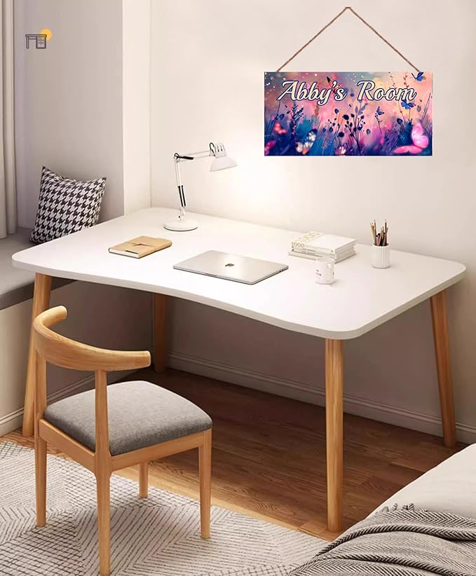 Personalized Butterfly Signs Flowers Sign For Kids Room Custom Name Door Wall Decor Floral Nursery Art Plate For Boys Room Girls Bedroom Little Man Cave