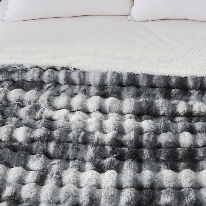 60x80 Inches Ultra-Soft Fuzzy Faux Fur Plush Twin Size Blanket - Image 4