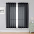 Simplebrand Black Sheer Curtains, 2 Panels Set by Simplebrand