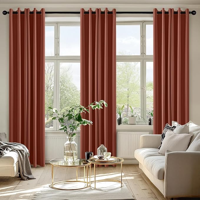 MIULEE Fall Blackout Curtains for Bedroom 2 Panels 40"x72" Long Terracotta | - Image 6