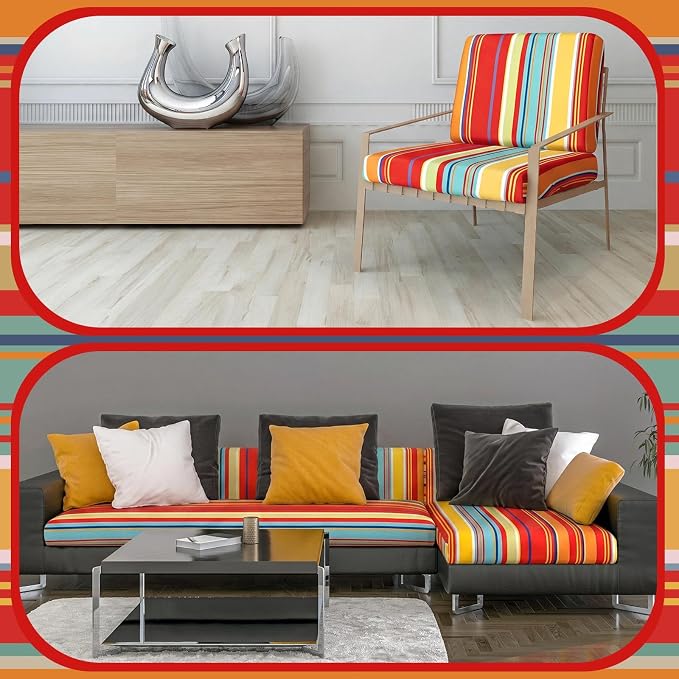 Geyoga 8 Pcs Patio Stretch Sofa Cushion Covers Outdoor Cushion Covers - Image 4