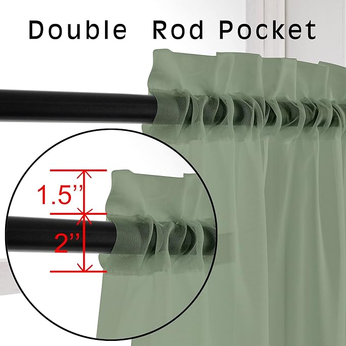 Bedroom Curtains 2 Panel Sets 84" Inch Length - Image 3
