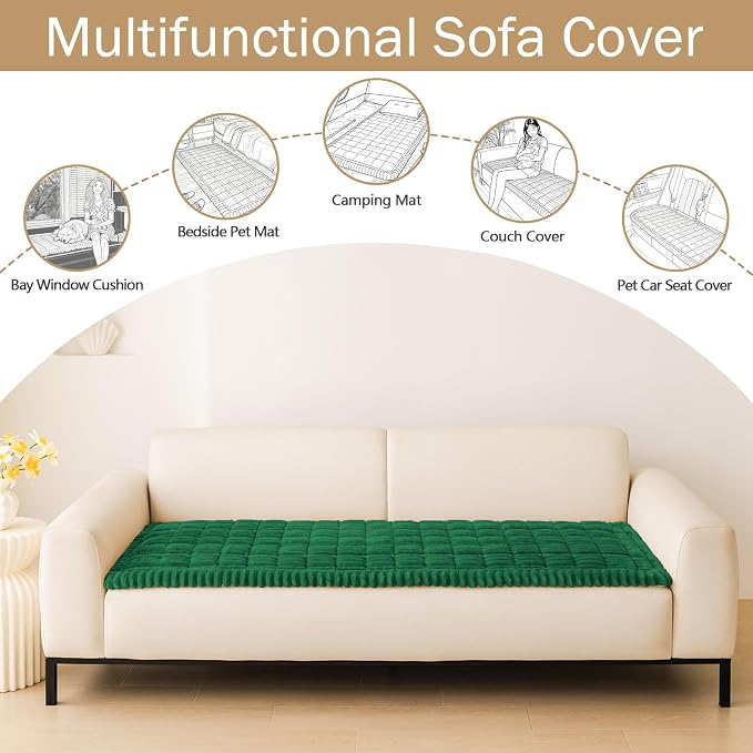 Couch Cover for Dogs, Washable Non Slip Plush Flannel Sofa Protector | Thick - Image 3