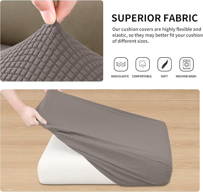 Easy-Going Stretch 3 Pieces Oversized Couch Cushion Cover - Image 5