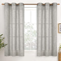 YoungsTex Dark Grey Linen Curtains 48 Inch Length by YoungsTex