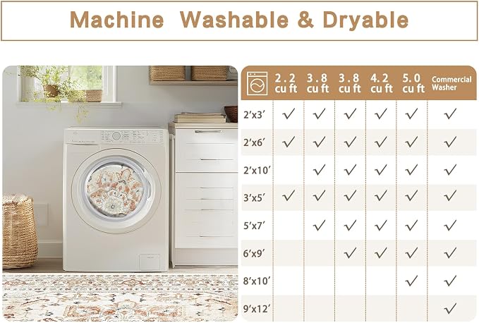 Orange Red 8x10 Washable Area Rugs - Image 9