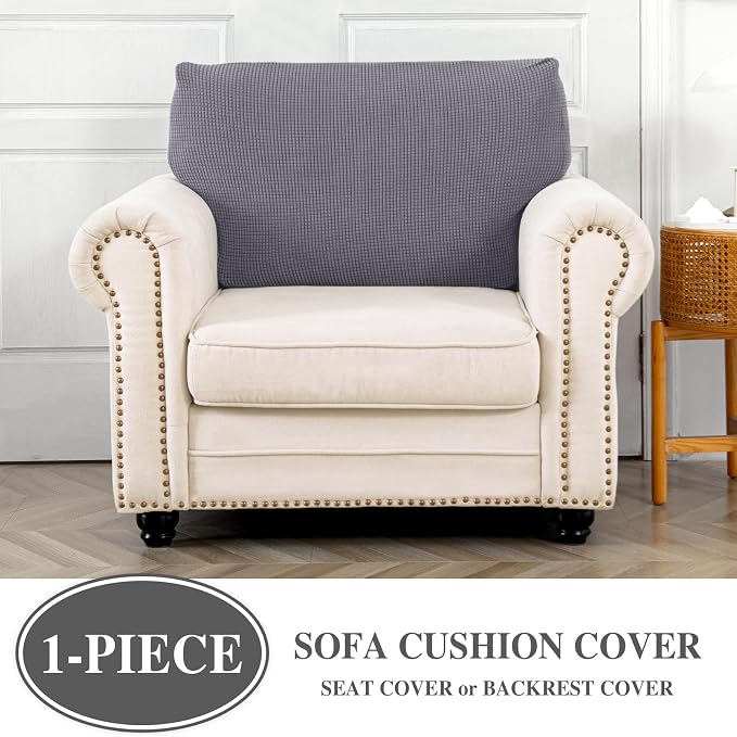 LA MEACK Couch Cushion Cover Seat Cushion Cover Stretch Armchair Cover Separate - Image 3