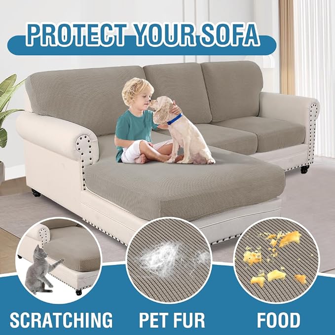 H.VERSAILTEX 2025 New Sectional Couch Covers 6 Pieces Stretch Sofa Covers - Image 7