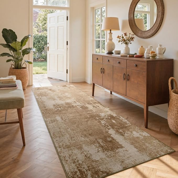 2x6 Ft Washable Runner Rug, Non-Slip Low Pile Hallway Kitchen Area Rug by Cuzwlovita