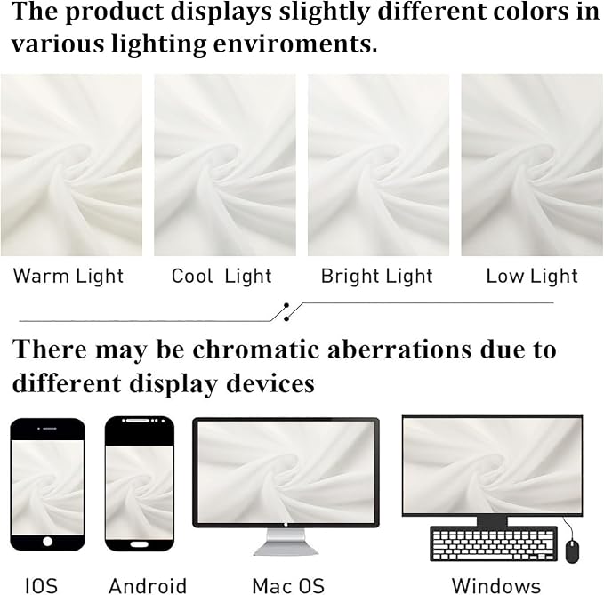 Ivory Sheer Curtains 68 Inch Length 2 Pcs, Light Filtering Rod Pockets Bedroom - Image 7