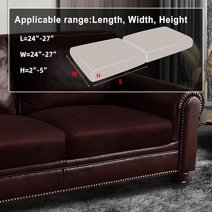 ANARACHON Leather Look Couch Cushion Covers Sofa Seat Slipcovers Sets Couches - Image 3