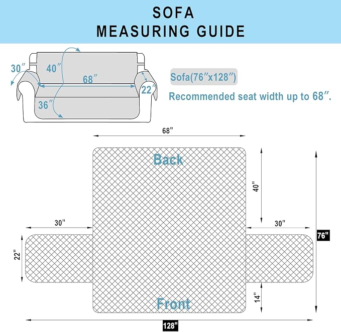 Reversible Couch Cover for 3 Cushion, Light Grey/Beige | Couch Cover for Sofa - Image 7