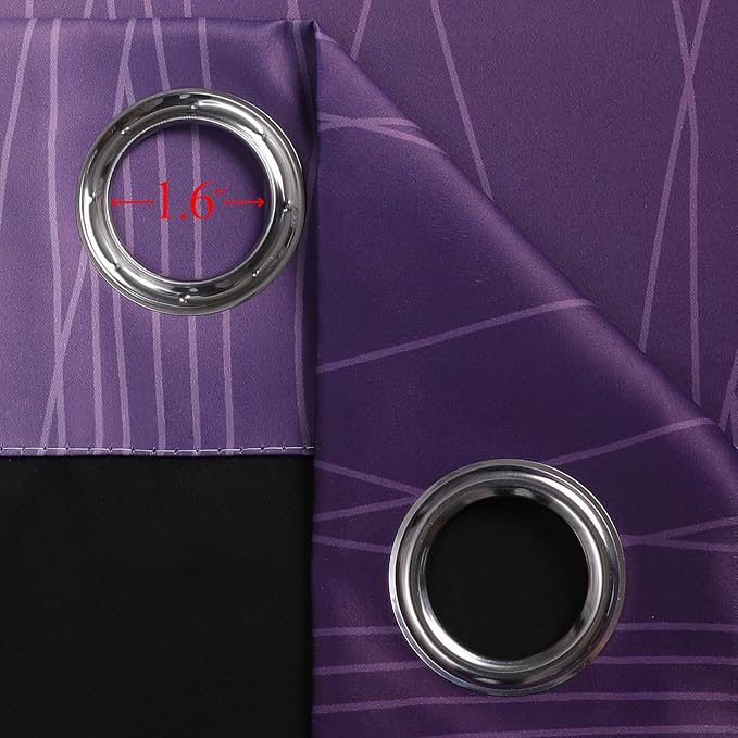 Black and Purple Ombre Blackout Curtains 63 Inch Length | Room Darkening - Image 7