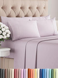 Full 6 Piece Sheet Set - Comfy Breathable & Cooling - Soft Hotel Luxury Bedding Set with 8-16 Inch Deep Pockets - 1 Flat & 1 Fitted Sheet & 4 Pillowcases - Wrinkle Free & Easy Care - Light Lavender