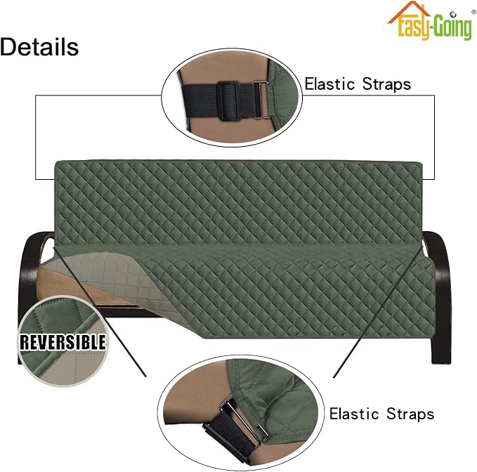 Easy-Going Reversible Couch Cover, Large Futon Sofa, Water Resistant Furniture - Image 3