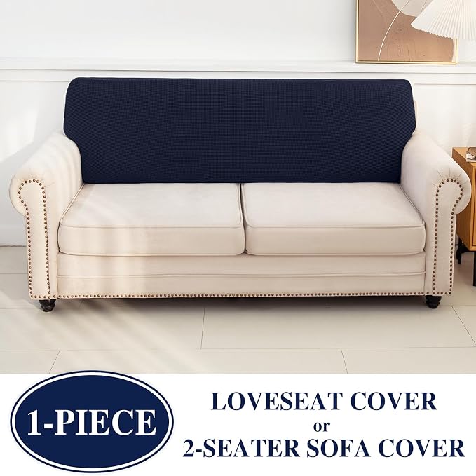 LA MEACK Couch Cushion Cover Loveseat Cover or 2 Seat Sofa Cover Washable - Image 3