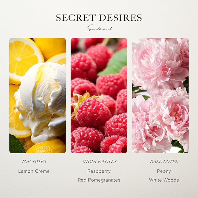 Scentiment Diffuser Oil - Secret Desires | Aromatherapy Fragrance | Inspired by 5-Star Hotels | Notes of Lemon Crème, Vanilla, Raspberry, Pomegranate & Peony (50 mL)