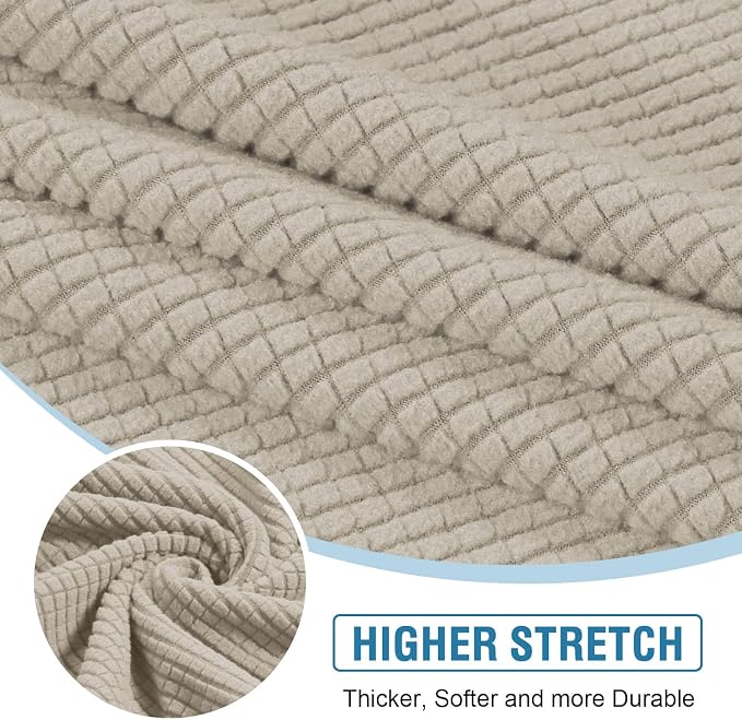 H.VERSAILTEX Sectional Couch Covers 3 Pieces Sofa Seat Cushion Covers L Shape - Image 4