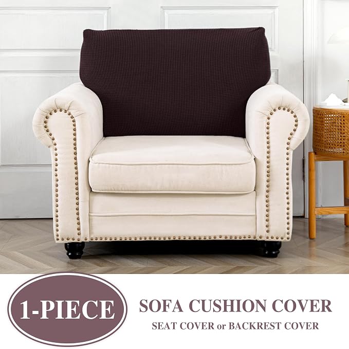 LA MEACK Couch Cushion Cover Seat Cushion Cover Stretch Armchair Cover Separate - Image 3