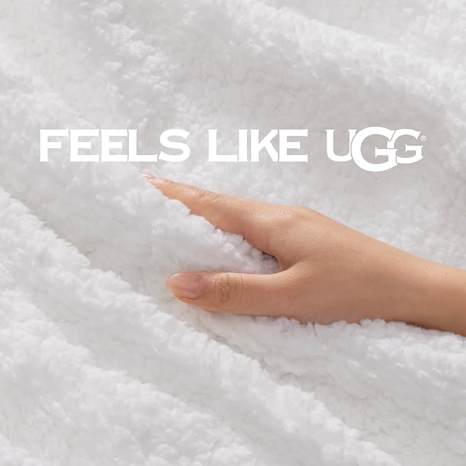 UGG Nita Queen Blanket, Reversible Plush Fleece, UGG Fluff Plush Face, Smooth - Image 5