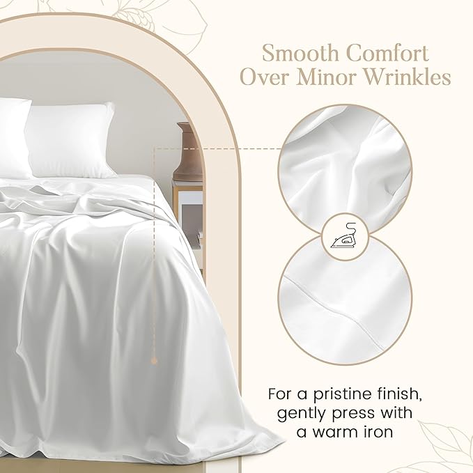 100% Cotton Bed Sheets Queen Size Bed Set, 800 Thread Count Deep Pocket Queen Sheet Set, Soft Breathable Cool Sateen Weave 4PC Egyptian Cotton Sheets, No Pill & Shrink, Machine Washable - Light Blue