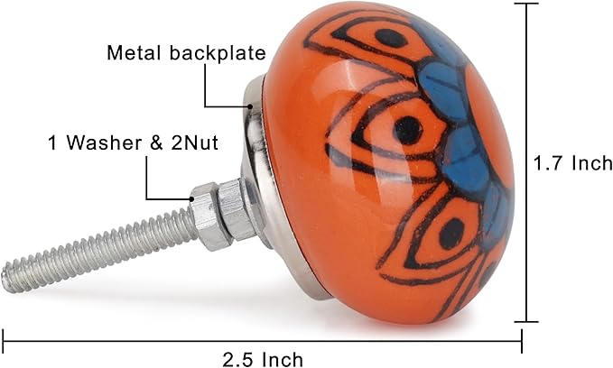 Cabinet Multicolor Assorted Ceramic Drawer Pull Handle Kitchen Cupboard Wardrobe Knob Boho Room Decorative Furniture Hardware Dresser Drawers Knobs-Pack of 25