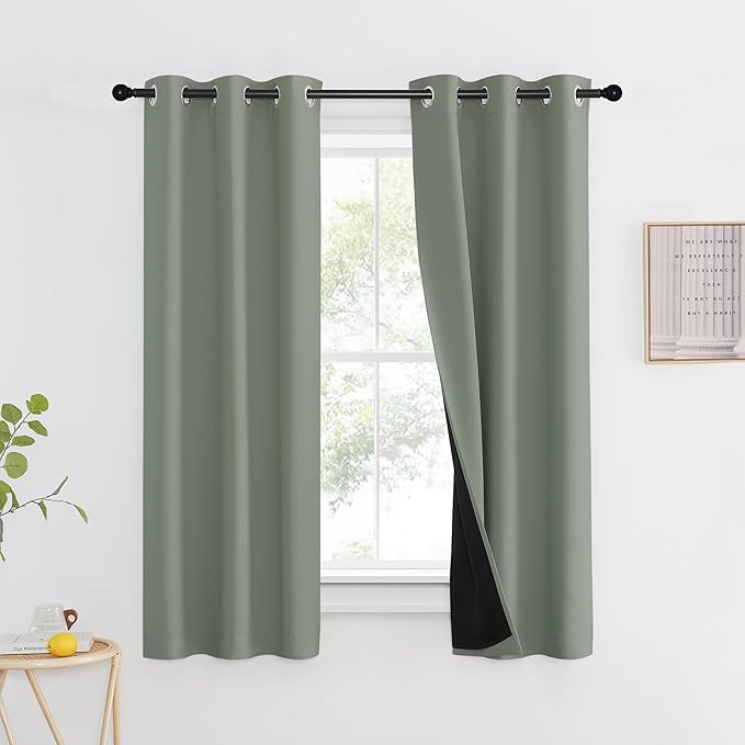 NICETOWN 100% Blackout Window Curtain Panels, Heat and Full Light Blocking by NICETOWN