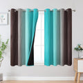 Brown and Teal Ombre Blackout Curtains by ESTELARTEXTILER