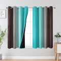Brown and Teal Ombre Blackout Curtains by ESTELARTEXTILER