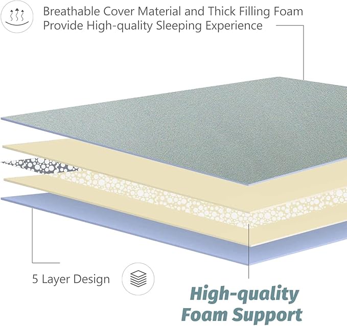 MAXYOYO Japanese Futon Mattress Floor Mattress Sleeping Pad Foldable Bed Roll Up Camping Cushion Floor Lounger Bed Couches and Sofas Couch Topper, Green Floral, Full Size