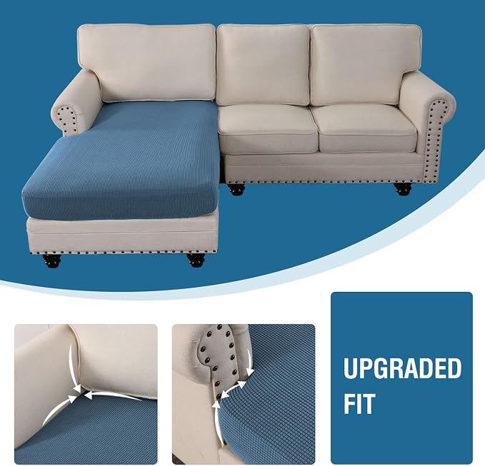 H.VERSAILTEX Sectional Couch Covers 1 Piece Chaise Slipcover L Shape Separate - Image 6