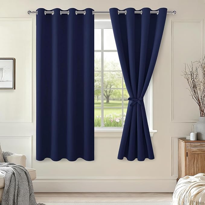 Blackout Curtains for Bedroom, 52 x 63 Inches Length, Window Curtains for by Hiasan