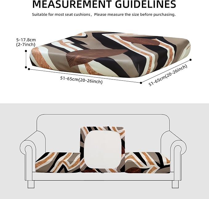 8Pcs Outdoor Cushion Covers, Elastic Patio Cushion Covers | Washable, - Image 2